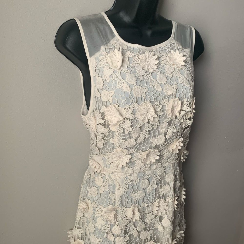 Cream floral lace dress